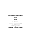 Cover page of Southern California Master Labor Agreement  between United General Contractors Inc.  and  the Southwest Regional Council of Carpenters and Local Unions in the Twelve Southern California Counties Affiliated with the United Brotherhood of Carpenters and Joiners of America