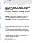 Cover page: Co-occurring Use of Cannabis and Tobacco and the Presence of Acute Respiratory Symptoms among Young Adult Light and Intermittent Smokers