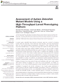 Cover page: Assessment of Autism Zebrafish Mutant Models Using a High-Throughput Larval Phenotyping Platform