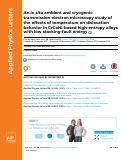 Cover page: An in situ ambient and cryogenic transmission electron microscopy study of the effects of temperature on dislocation behavior in CrCoNi-based high-entropy alloys with low stacking-fault energy