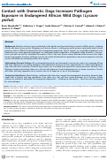 Cover page: Contact with Domestic Dogs Increases Pathogen Exposure in Endangered African Wild Dogs (Lycaon pictus)