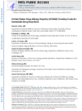 Cover page: United States Drug Allergy Registry (USDAR) grading scale for immediate drug reactions.