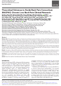 Cover page: Theoretical Schemas to Guide Back Pain Consortium (BACPAC) Chronic Low Back Pain Clinical Research