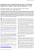 Cover page: IgG Epitopes Processed and Presented by IgG+ B Cells Induce Suppression by Human Thymic-Derived Regulatory T Cells