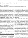 Cover page: Fast excitatory synaptic transmission mediated by nicotinic acetylcholine receptors in Drosophila neurons.