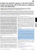 Cover page: Prenatal and early-life exposure to the Great Chinese Famine increased the risk of tuberculosis in adulthood across two generations