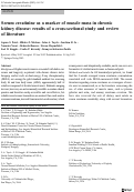 Cover page: Serum creatinine as a marker of muscle mass in chronic kidney disease: results of a cross‐sectional study and review of literature