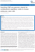 Cover page: Searching ChIP-seq genomic islands for combinatorial regulatory codes in mouse embryonic stem cells