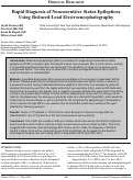 Cover page: Rapid Diagnosis of Nonconvulsive Status Epilepticus Using Reduced-Lead Electroencephalography