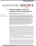 Cover page: Parasite motility is critical for virulence of African trypanosomes