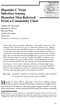 Cover page: Hepatitis C virus infection among homeless men referred from a community clinic