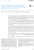 Cover page: Percent Emphysema and Daily Motor Activity Levels in the General Population Multi-Ethnic Study of Atherosclerosis