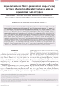 Cover page: Squamousness: Next-generation sequencing reveals shared molecular features across squamous tumor types