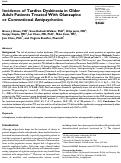 Cover page: Incidence of Tardive Dyskinesia in Older Adult Patients Treated With Olanzapine or Conventional Antipsychotics