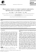 Cover page: Photoreceptor function of retinal transplants implicated by light-dark shift of S-antigen and rod transducin