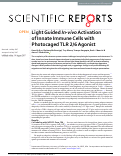 Cover page: Light Guided In-vivo Activation of Innate Immune Cells with Photocaged TLR 2/6 Agonist