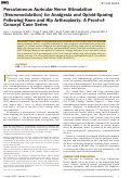 Cover page: Percutaneous Auricular Nerve Stimulation (Neuromodulation) for Analgesia and Opioid-Sparing Following Knee and Hip Arthroplasty: A Proof-of-Concept Case Series