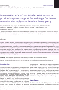 Cover page: Implantation of a left ventricular assist device to provide long-term support for end-stage Duchenne muscular dystrophy-associated cardiomyopathy.