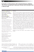 Cover page: Evaluation of 230 patients with relapsed/refractory deletion 17p chronic lymphocytic leukaemia treated with ibrutinib from 3 clinical trials