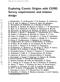 Cover page: Exploring cosmic origins with CORE: Survey requirements and mission design