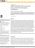 Cover page: dTRPA1 Modulates Afternoon Peak of Activity of Fruit Flies Drosophila melanogaster