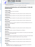 Cover page: Interpersonal Relationships and Suicidal Ideation in Youth with Bipolar Disorder