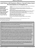 Cover page: Adult Patients with Respiratory Distress: Current Evidence-based Recommendations for Prehospital Care