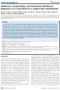 Cover page: Herbivory, Connectivity, and Ecosystem Resilience: Response of a Coral Reef to a Large-Scale Perturbation