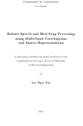 Cover page: Robust Speech and Bird Song Processing using Multi-band Correlograms and Sparse Representations