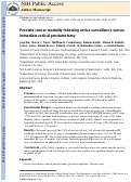 Cover page: Prostate cancer mortality following active surveillance versus immediate radical prostatectomy.