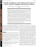 Cover page: Cerebellar Morphometry and Cognition in the Context of Chronic Alcohol Consumption and Cigarette Smoking