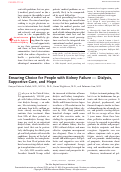 Cover page: Ensuring Choice for People with Kidney Failure - Dialysis, Supportive Care, and Hope.