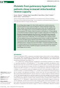 Cover page: Platelets from pulmonary hypertension patients show increased mitochondrial reserve capacity