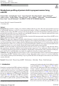 Cover page: Metabolomic profiling of preterm birth in pregnant women living with HIV