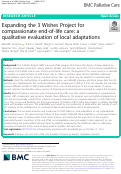 Cover page: Expanding the 3 Wishes Project for compassionate end-of-life care: a qualitative evaluation of local adaptations