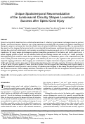 Cover page: Unique Spatiotemporal Neuromodulation of the Lumbosacral Circuitry Shapes Locomotor Success after Spinal Cord Injury