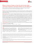 Cover page: Effects of Hormone Therapy on Heart Fat and Coronary Artery Calcification Progression: Secondary Analysis From the KEEPS Trial