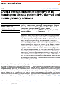 Cover page: CryoET reveals organelle phenotypes in huntington disease patient iPSC-derived and mouse primary neurons