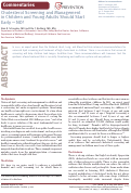 Cover page: Cholesterol Screening and Management in Children and Young Adults Should Start Early—NO!