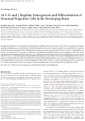 Cover page: 14-3-3ε and ζ Regulate Neurogenesis and Differentiation of Neuronal Progenitor Cells in the Developing Brain