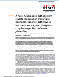 Cover page: A novel Arabidopsis pathosystem reveals cooperation of multiple hormonal response-pathways in host resistance against the global crop destroyer Macrophomina phaseolina