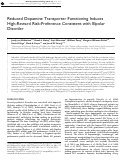 Cover page: Reduced Dopamine Transporter Functioning Induces High-Reward Risk-Preference Consistent with Bipolar Disorder