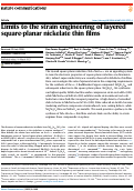 Cover page: Limits to the strain engineering of layered square-planar nickelate thin films