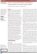 Cover page: Factors associated with delays in discharge for trauma patients at an urban county hospital