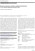 Cover page: Bivariate microarray analysis: statistical interpretation of two-channel functional genomics data