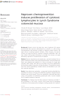 Cover page: Naproxen chemoprevention induces proliferation of cytotoxic lymphocytes in Lynch Syndrome colorectal mucosa.