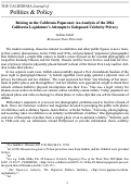 Cover page: Reining in the California Paparazzi: An Analysis of the California Legislature's Attempts to Safeguard Celebrity Privacy