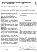 Cover page: A Retrospective Analysis of Medical Student Performance Evaluations, 2014-2020: Recommend with Reservations.