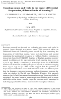 Cover page: Counting nouns and verbs in the input: differential frequencies, different kinds of learning?