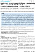 Cover page: p62/SQSTM1 Accumulation in Squamous Cell Carcinoma of Head and Neck Predicts Sensitivity to Phosphatidylinositol 3-Kinase Pathway Inhibitors